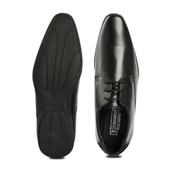 Chamda Black Leather Lace-Up Formal Shoes for Men