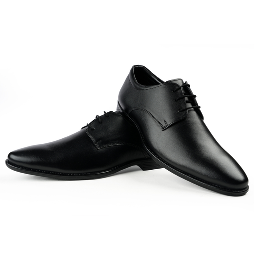 Chamda Men’s Lace-Up Formal Leather Shoes – Black