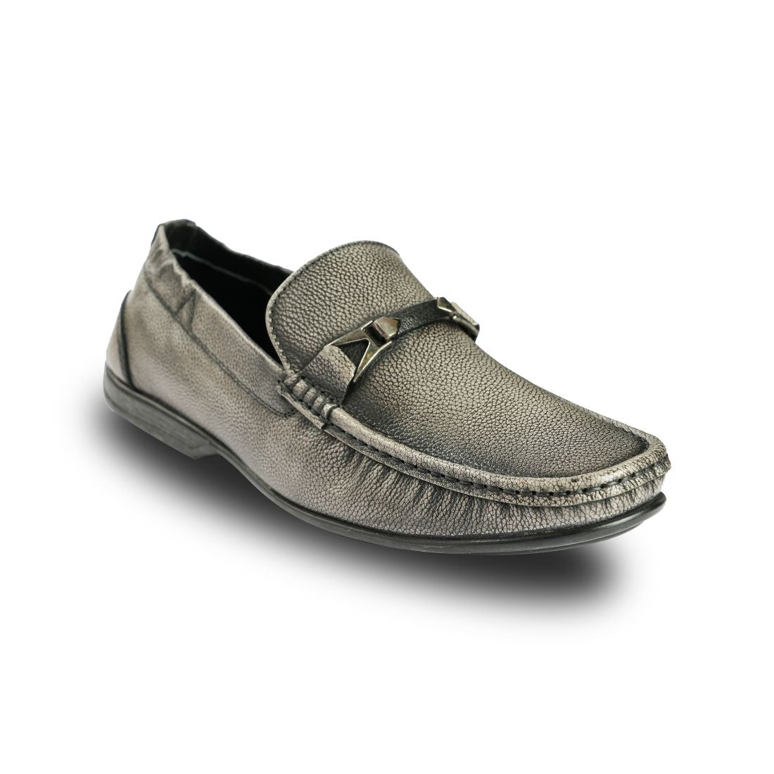 Chamda Men’s Grey Formal Leather Loafers