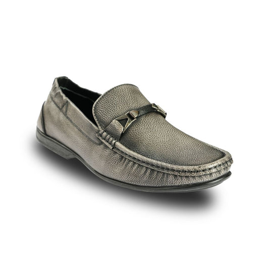 Chamda Men’s Grey Formal Leather Loafers