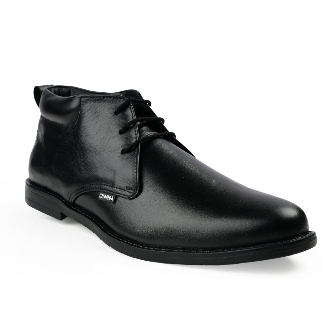 Chamda Men’s Black Formal Leather Ankle Boots