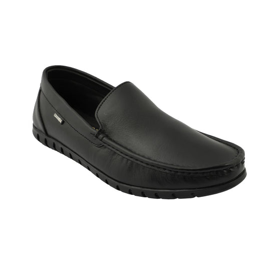 Chamda Men’s Black Leather Slip-On Casual Shoes