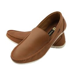 Chamda Men’s Tan Brown Leather Slip-On Loafers