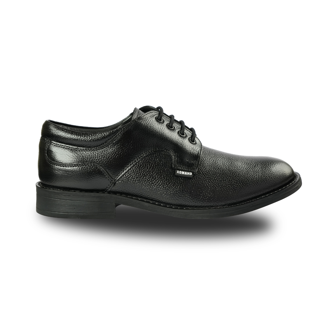 Chamda Black Genuine Leather Formal Lace-Up Shoes for Men