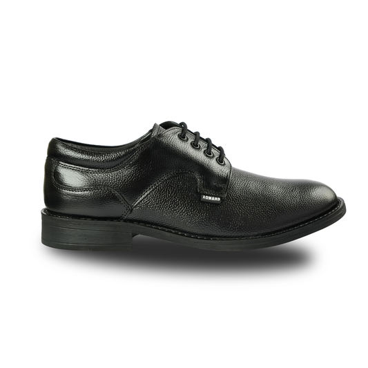 Chamda Black Genuine Leather Formal Lace-Up Shoes for Men