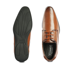 Chamda Tan Leather Lace-Up Formal Shoes for Men