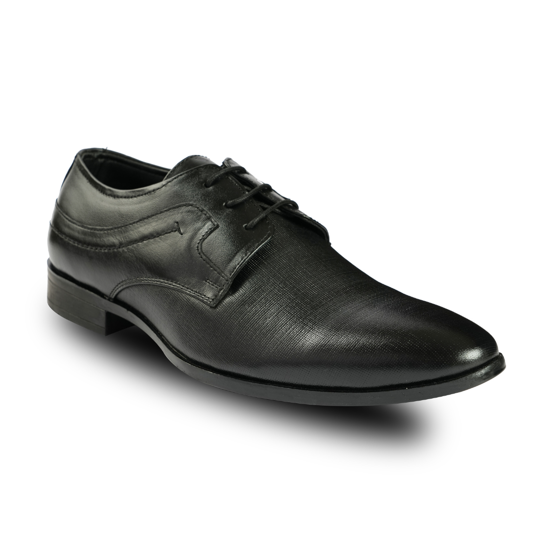 Chamda Black Leather Lace-Up Formal Shoes for Men