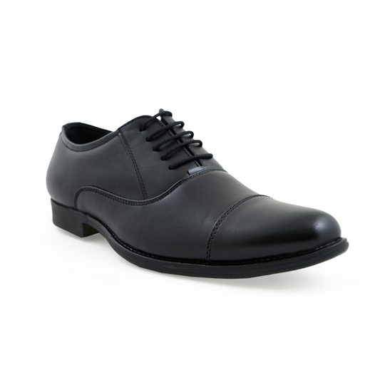 Chamda Classic Black Leather Lace-Up Formal Shoes