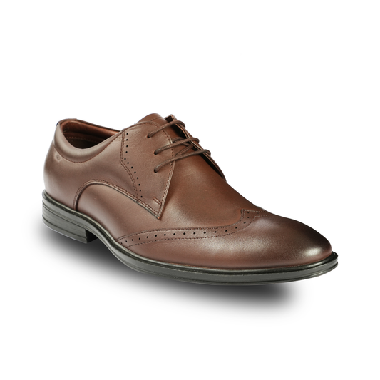 Chamda Men’s Brown Formal Leather Lace-Up Shoes