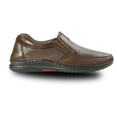 Chamda Brown Genuine Leather Slip-On Comfort Shoes