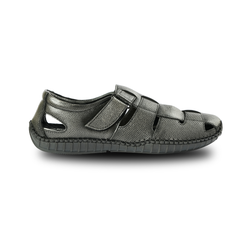 Chamda Men’s Black Closed-Toe Sandal Shoes with Adjustable Strap