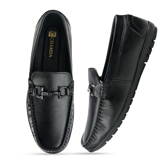 Chamda Men’s Black Horsebit Loafers