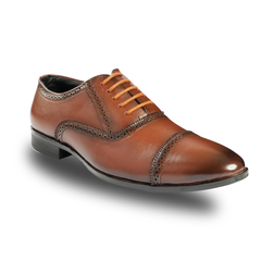 Chamda Brown Brogue Genuine Leather Lace-Up Formal Shoes for Men