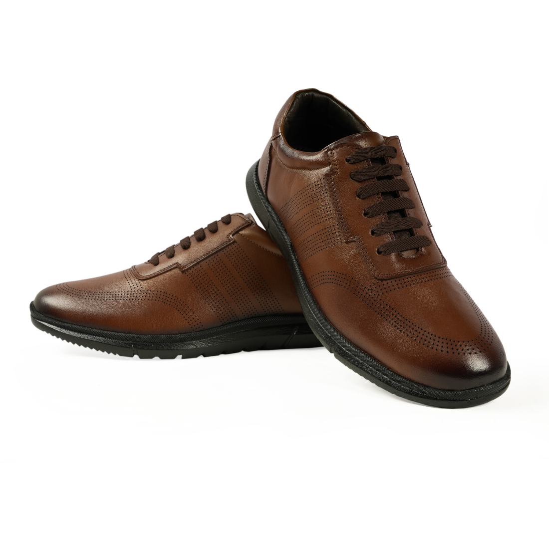 Chamda Men’s Brown Lace-Up Casual Shoes