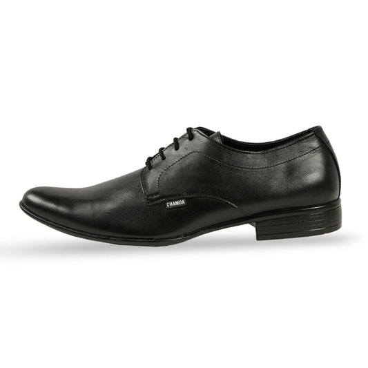 Chamda Men’s Black Formal Leather Lace-Up Shoes