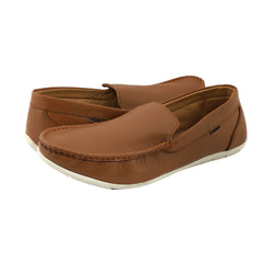 Chamda Men’s Tan Brown Leather Slip-On Loafers
