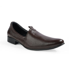 Chamda Men’s Brown Formal Leather Slip-On Loafers