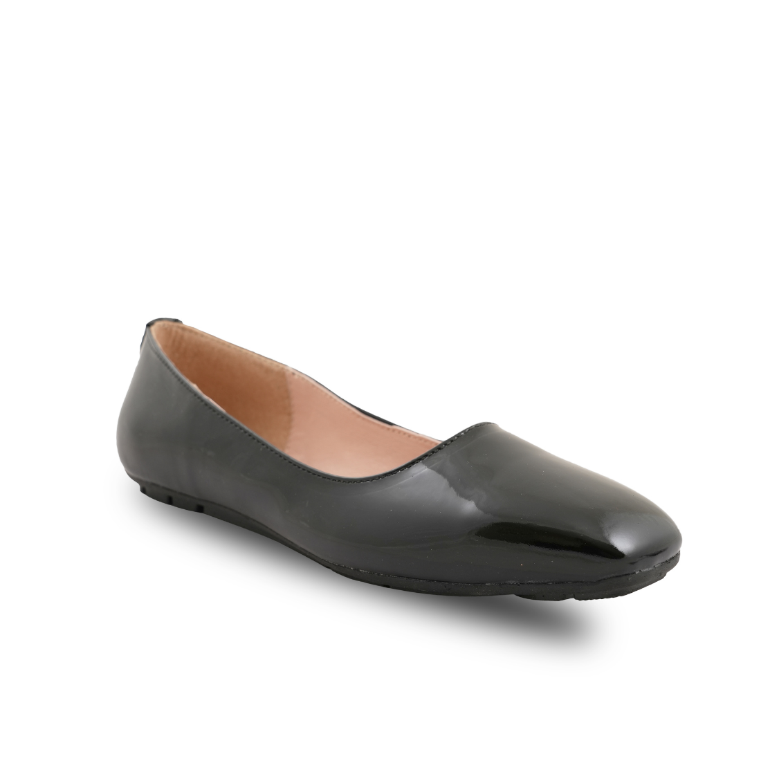 Chamda Women’s Black Patent Finish Ballet Flats