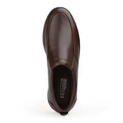 Chamda Men’s Classic Comfort Slip-On Genuine Leather Shoes – Brown