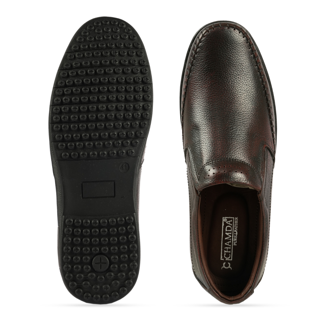 Chamda Men’s Dark Brown Slip-On Casual Shoes