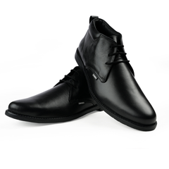 Chamda Men’s Black Formal Leather Ankle Boots