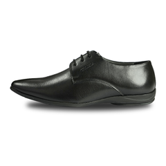 Chamda Black Leather Lace-Up Formal Shoes for Men