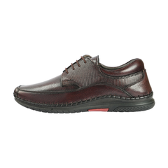 Chamda Dark Brown Genuine Leather Lace-Up Comfort Shoes