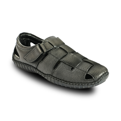 Chamda Men’s Black Closed-Toe Sandal Shoes with Adjustable Strap