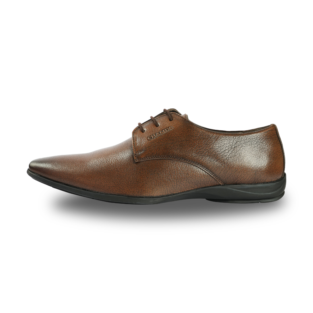 Chamda Brown Leather Lace-Up Formal Shoes for Men
