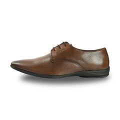 Chamda Brown Leather Lace-Up Formal Shoes for Men