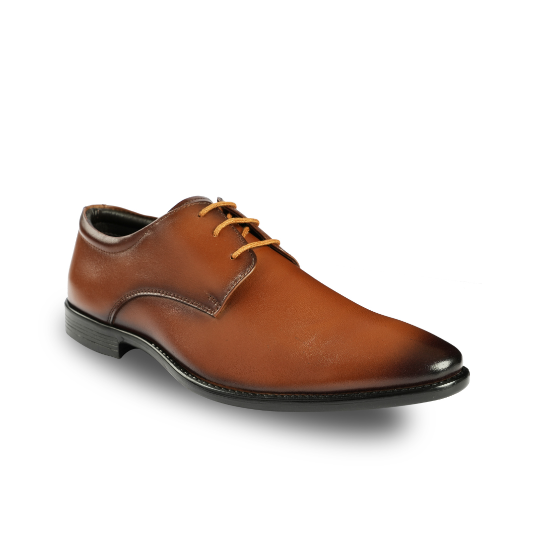 Chamda Classic Brown Lace-Up Formal Genuine Leather Shoes for Men