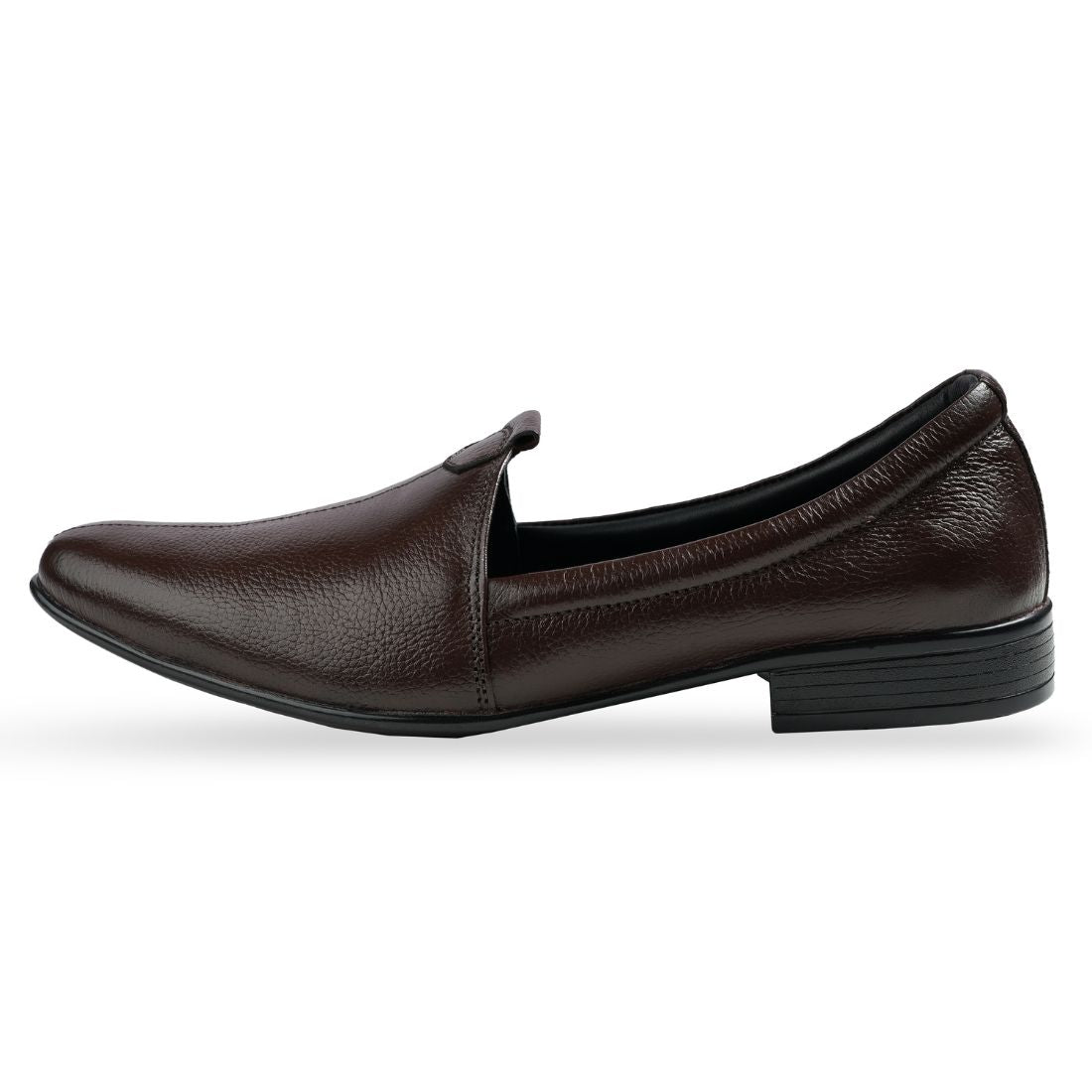 Chamda Men’s Brown Formal Leather Slip-On Loafers