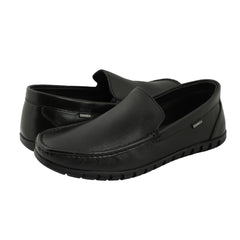 Chamda Men’s Black Leather Slip-On Casual Shoes