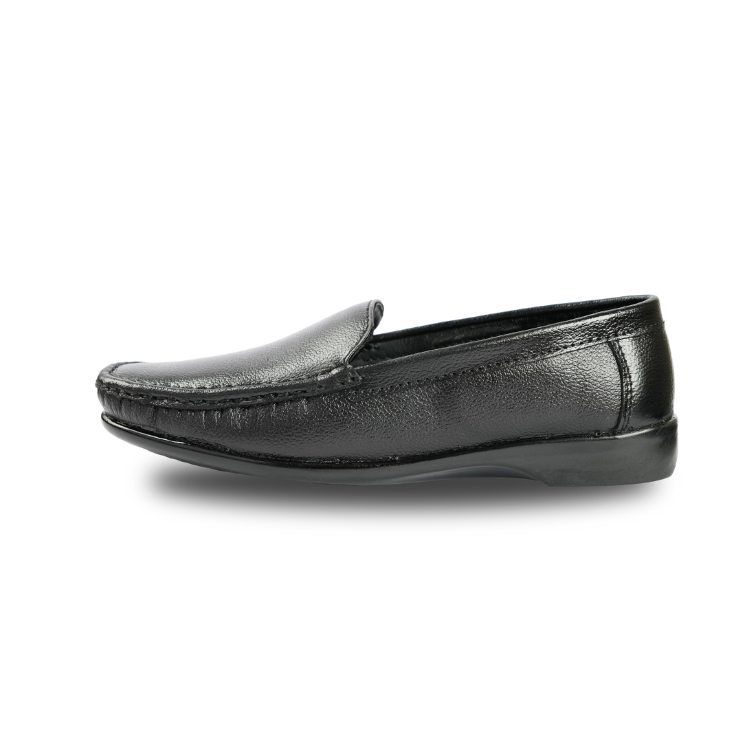 Chamda Black Genuine Leather Slip-On Formal Shoes for Men
