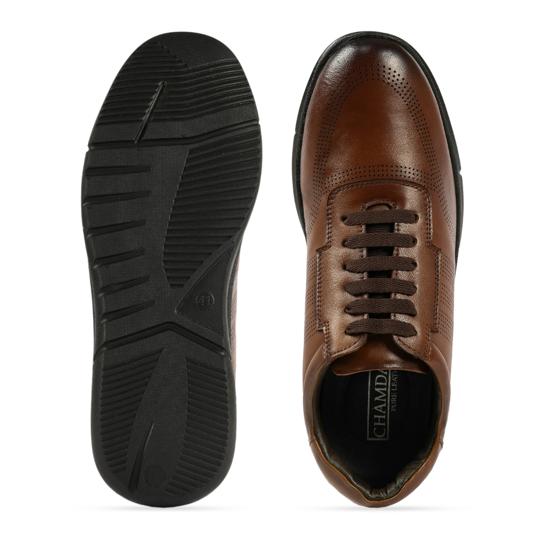 Chamda Men’s Brown Lace-Up Casual Shoes