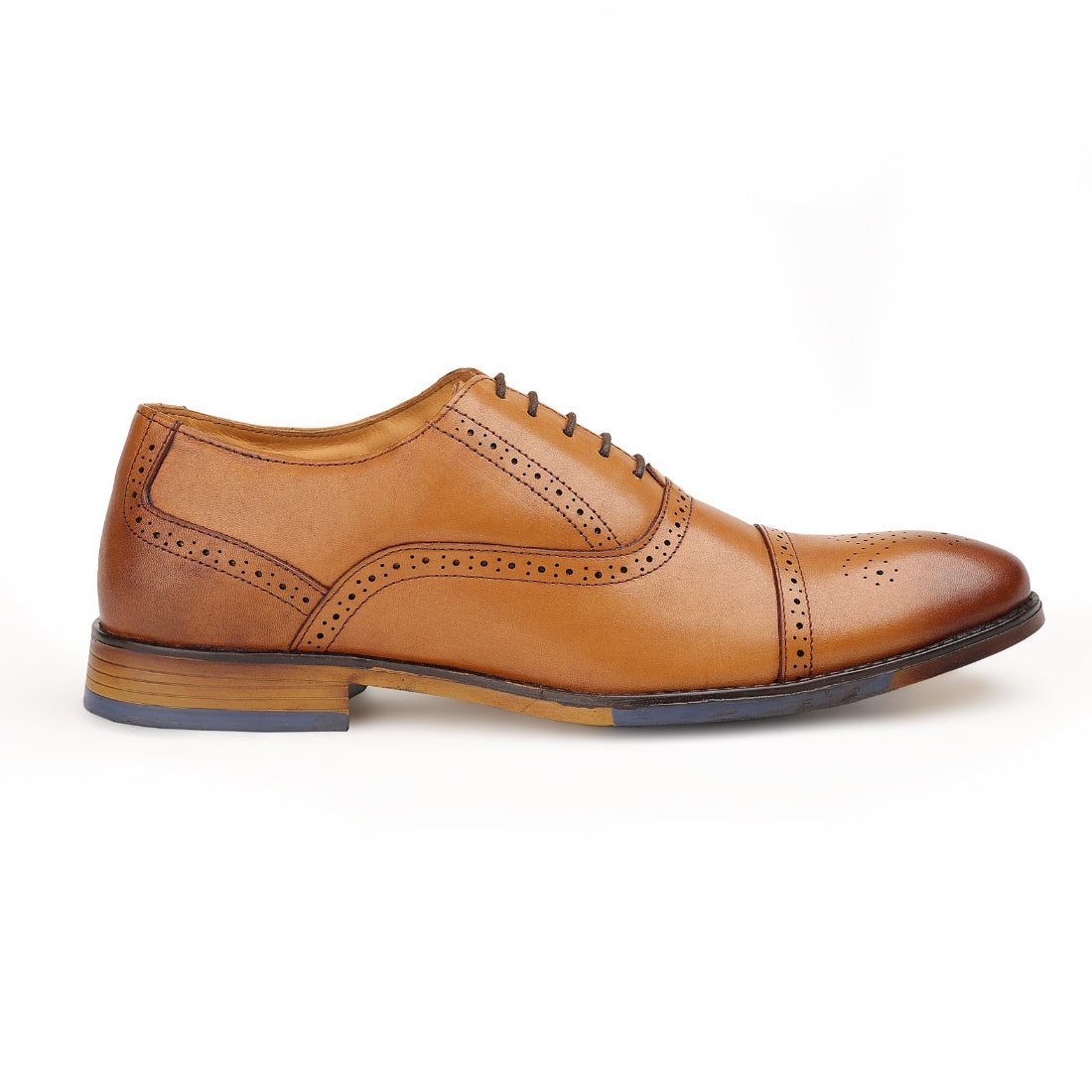 Chamda Men’s Tan Brown Genuine Leather Brogue Formal Leather Shoes
