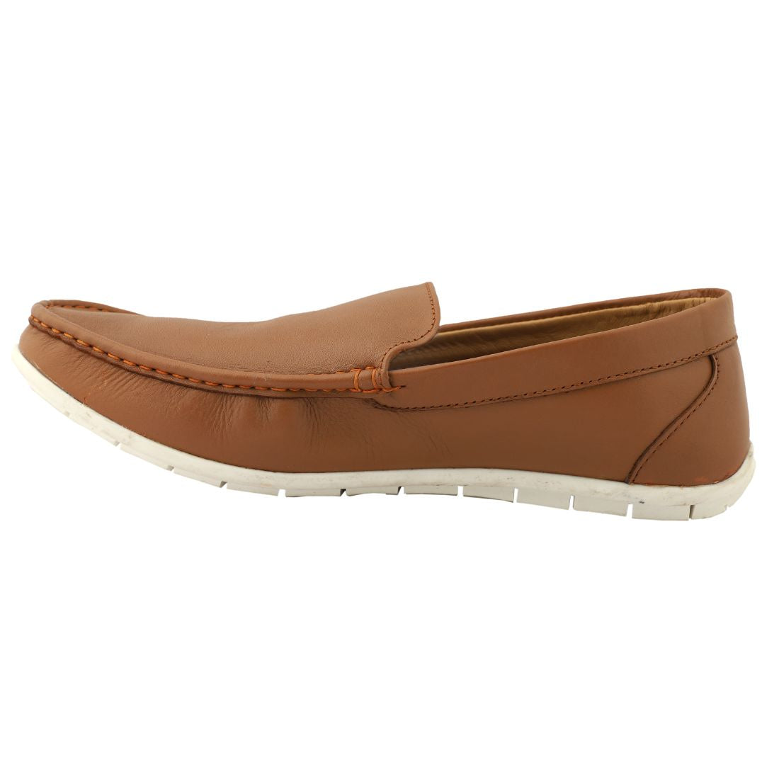 Chamda Men’s Tan Brown Leather Slip-On Loafers