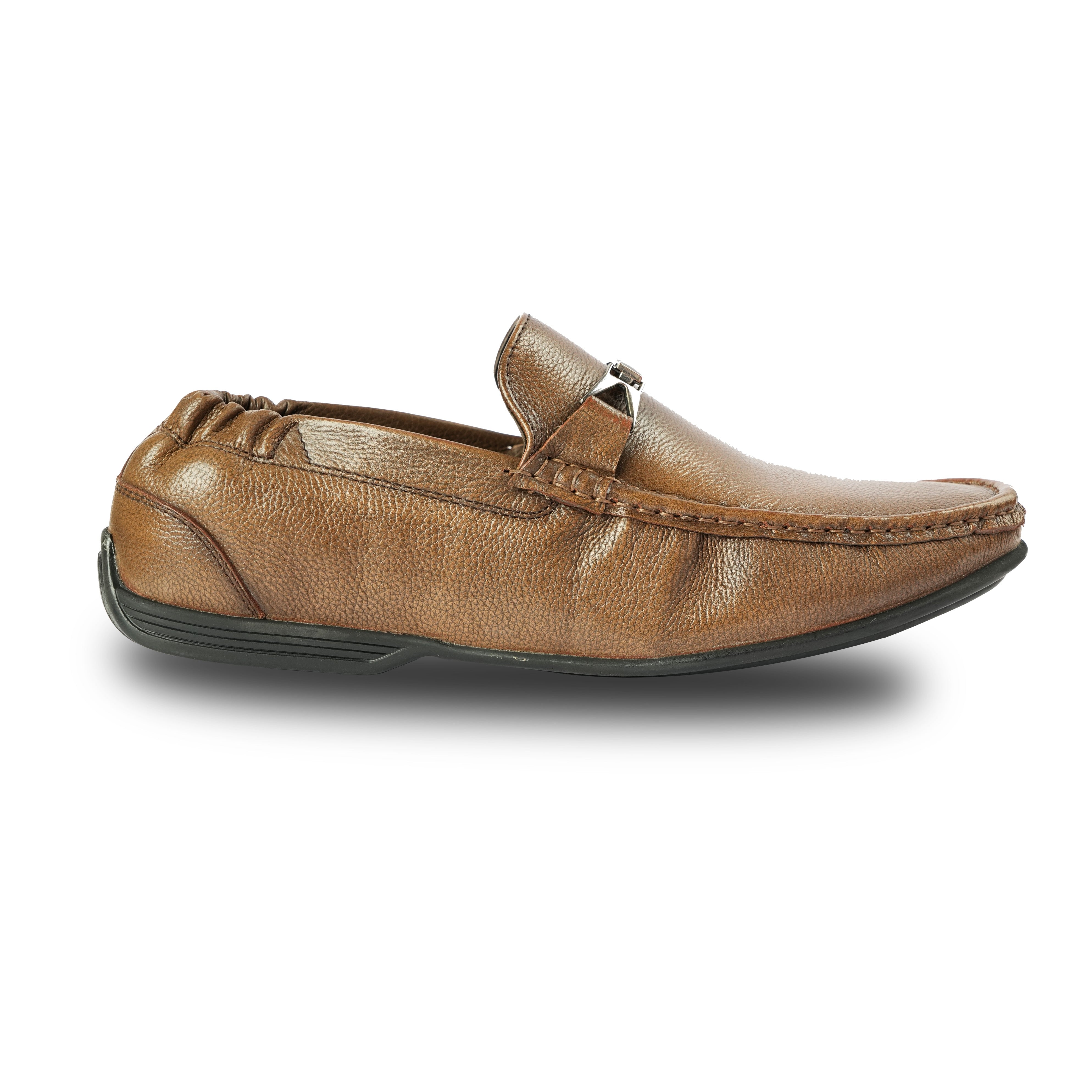 Chamda Men’s Tan Brown Leather Horsebit Loafers