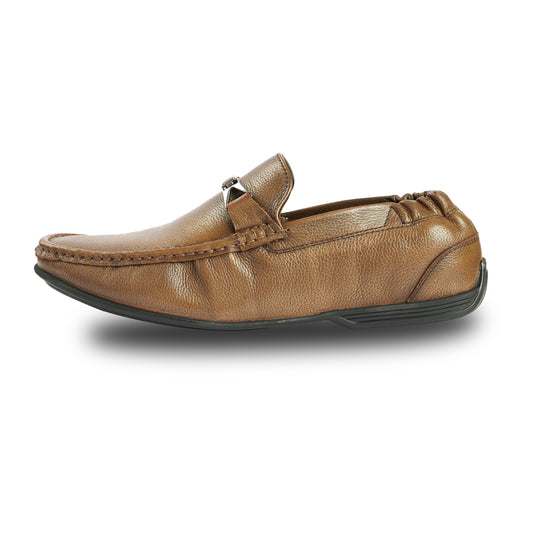 Chamda Men’s Tan Brown Leather Horsebit Loafers