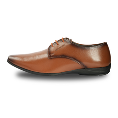 Chamda Tan Leather Lace-Up Formal Shoes for Men