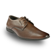 Chamda Brown Leather Lace-Up Formal Shoes for Men