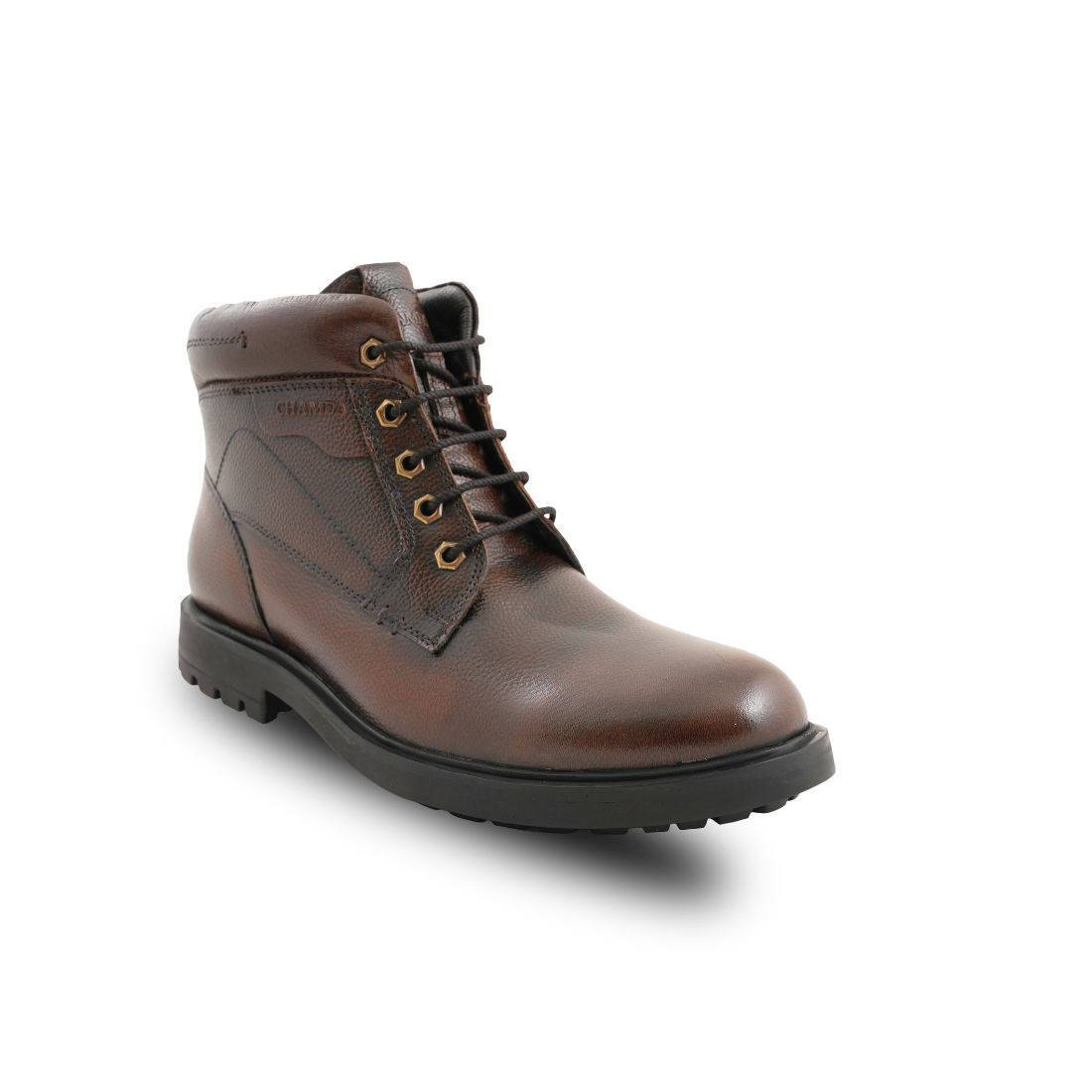 Chamda Classic Dark Brown Leather Ankle Boots