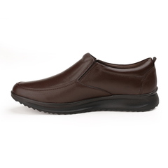 Chamda Men’s Classic Comfort Slip-On Genuine Leather Shoes – Brown