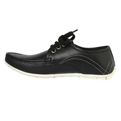 Chamda Men’s Black Lace-Up Leather Casual Shoes