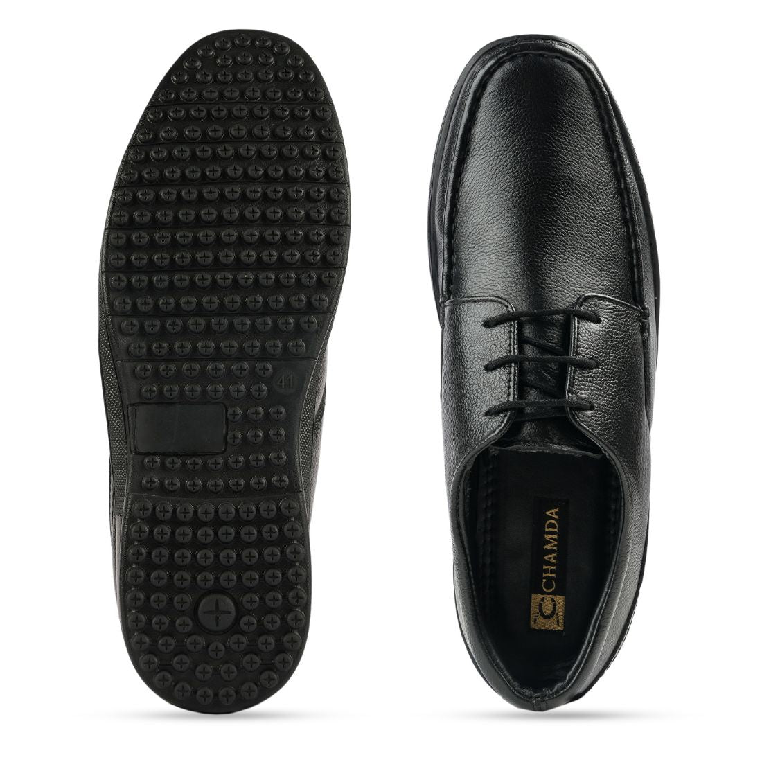 Chamda Men’s Black Formal Leather Lace-Up Shoes