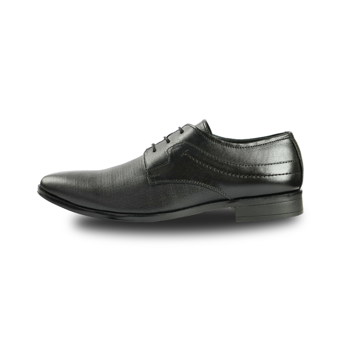 Chamda Black Leather Lace-Up Formal Shoes for Men