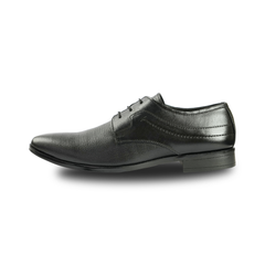 Chamda Black Leather Lace-Up Formal Shoes for Men