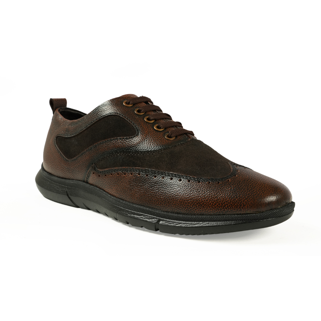 Chamda Men’s Brown Lace-Up Casual Shoes with Cushioned Sole