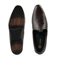 Chamda Men’s Brown Formal Leather Slip-On Loafers