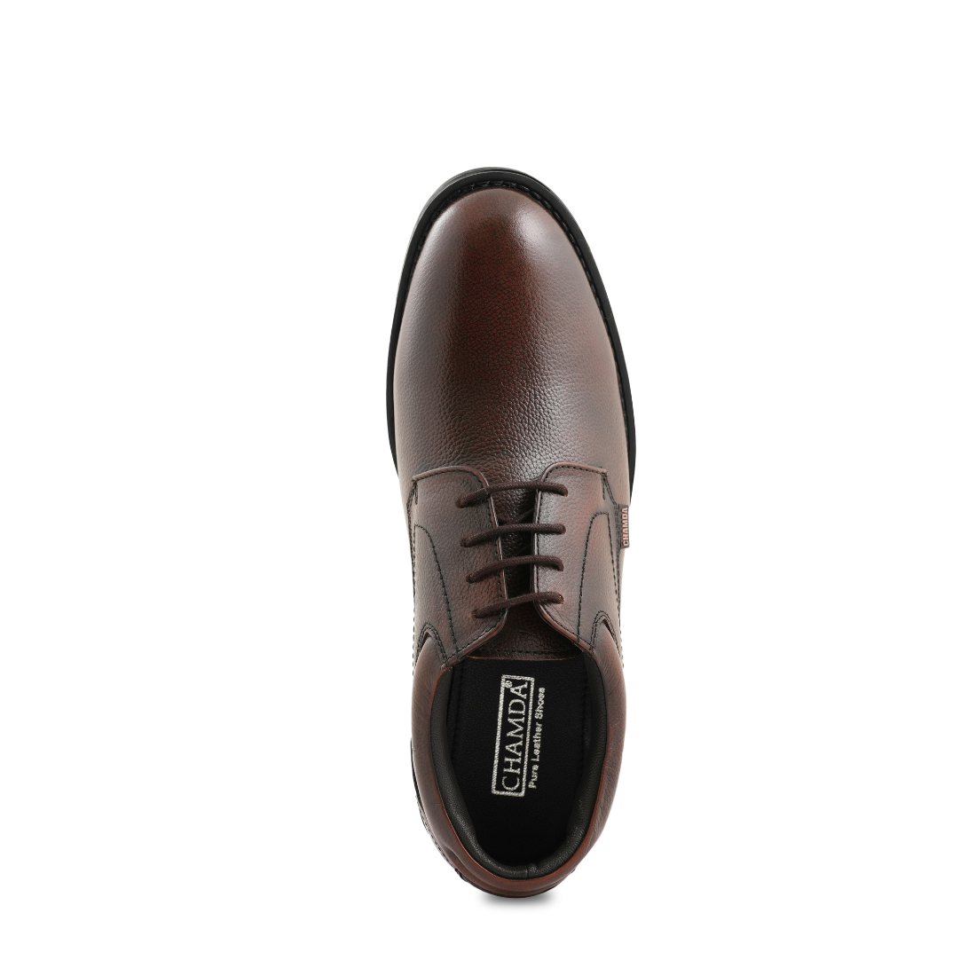 Chamda Classic Dark Brown Leather Lace-Up Formal Shoes
